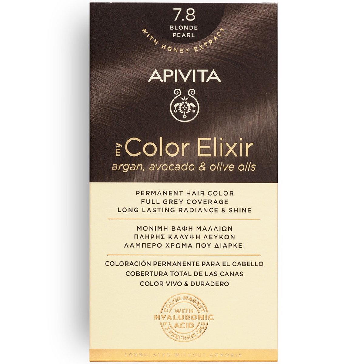 Apivita Promo My Color Elixir Permanent Hair Color Μόνιμη Βαφή Μαλλιών για Λαμπερό Χρώμα που Διαρκεί – 7.8 Ξανθό Περλέ
