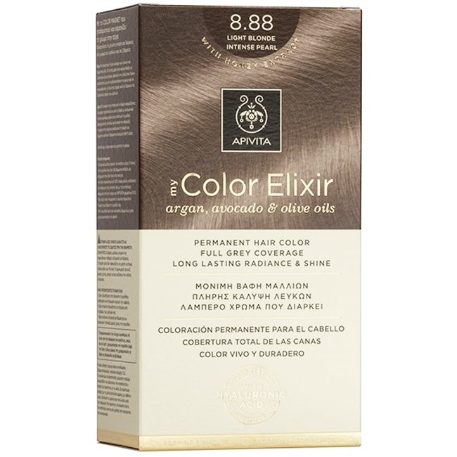 Apivita Promo My Color Elixir Permanent Hair Color Μόνιμη Βαφή Μαλλιών για Λαμπερό Χρώμα που Διαρκεί – 8.88 Ξανθό Ανοιχτό Έντονο Περλέ