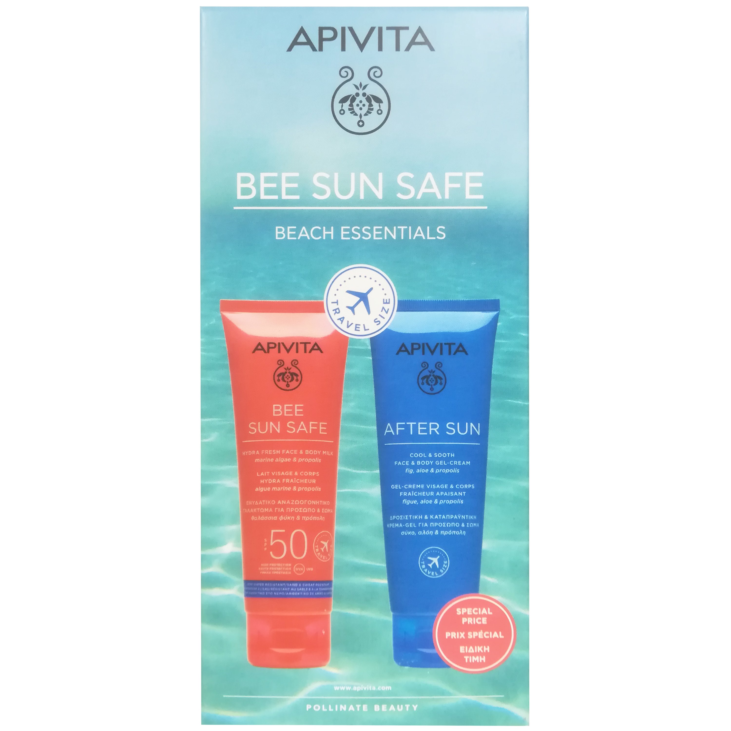 Apivita Promo Bee Sun Safe Must-Haves Hydra Face & Body Milk Spf50 100ml & After Sun Cool & Sooth Face & Body Gel-Cream 100ml