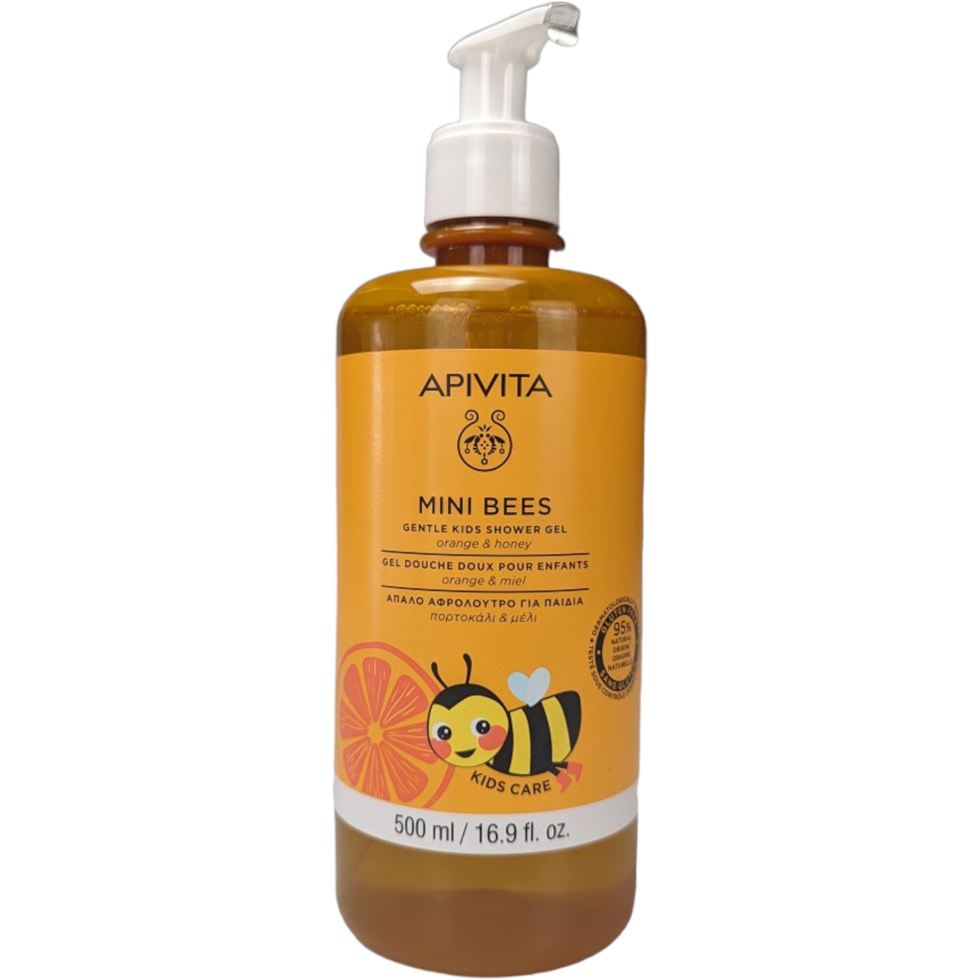 Apivita Mini Bees Gentle Kids Shower Gel Απαλό Αφρόλουτρο για Παιδιά με Πορτοκάλι & Μέλι 500ml