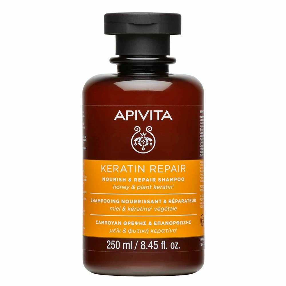 Apivita Keratin Repair Shampoo Σαμπουάν Θρέψης & Επανόρθωσης για Ξηρά, Ταλαιπωρημένα Μαλλιά με Μέλι & Φυτική Κερατίνη 250ml