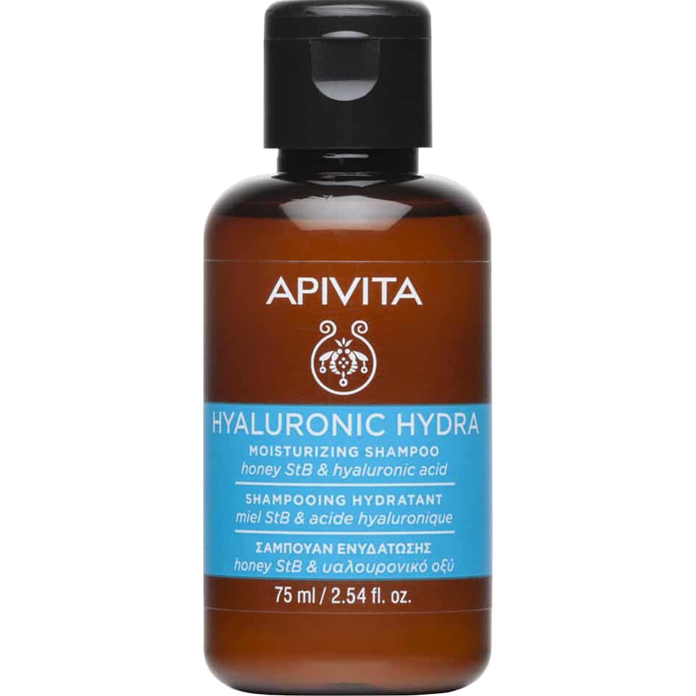 Apivita Hyaluronic Hydra Moisturizing Shampoo with Hyaluronic Acid & Honey StB Travel Size Σαμπουάν Ενυδάτωσης Καθημερινής Χρήσης με Υαλουρονικό Οξύ & Μέλι 75ml