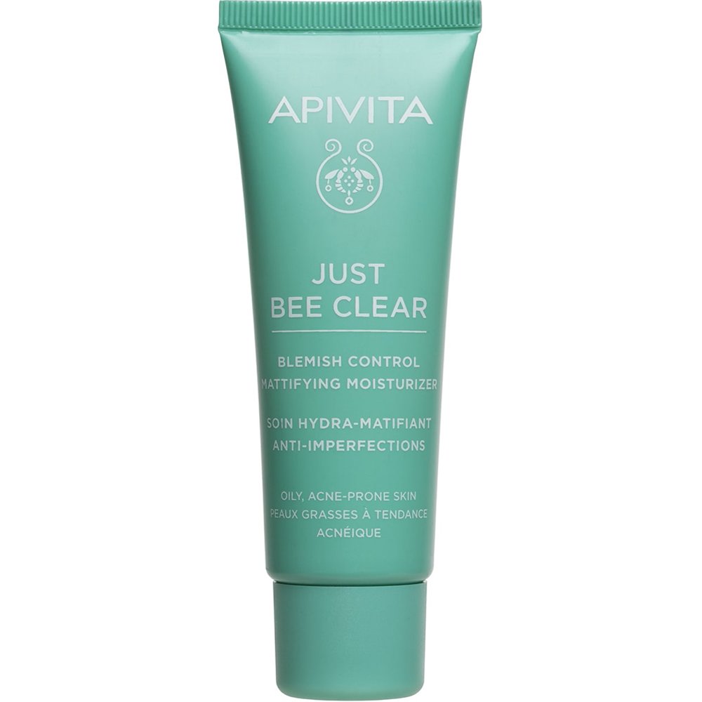 Apivita Just Bee Clear Blemish Control Mattifying Moisturizer Ενυδατική Κρέμα Κατά των Ατελειών που Ρυθμίζει τη Λιπαρότητα & Χαρίζει Ματ Αποτέλεσα για Δέρμα με Τάση για Ακμή 40ml