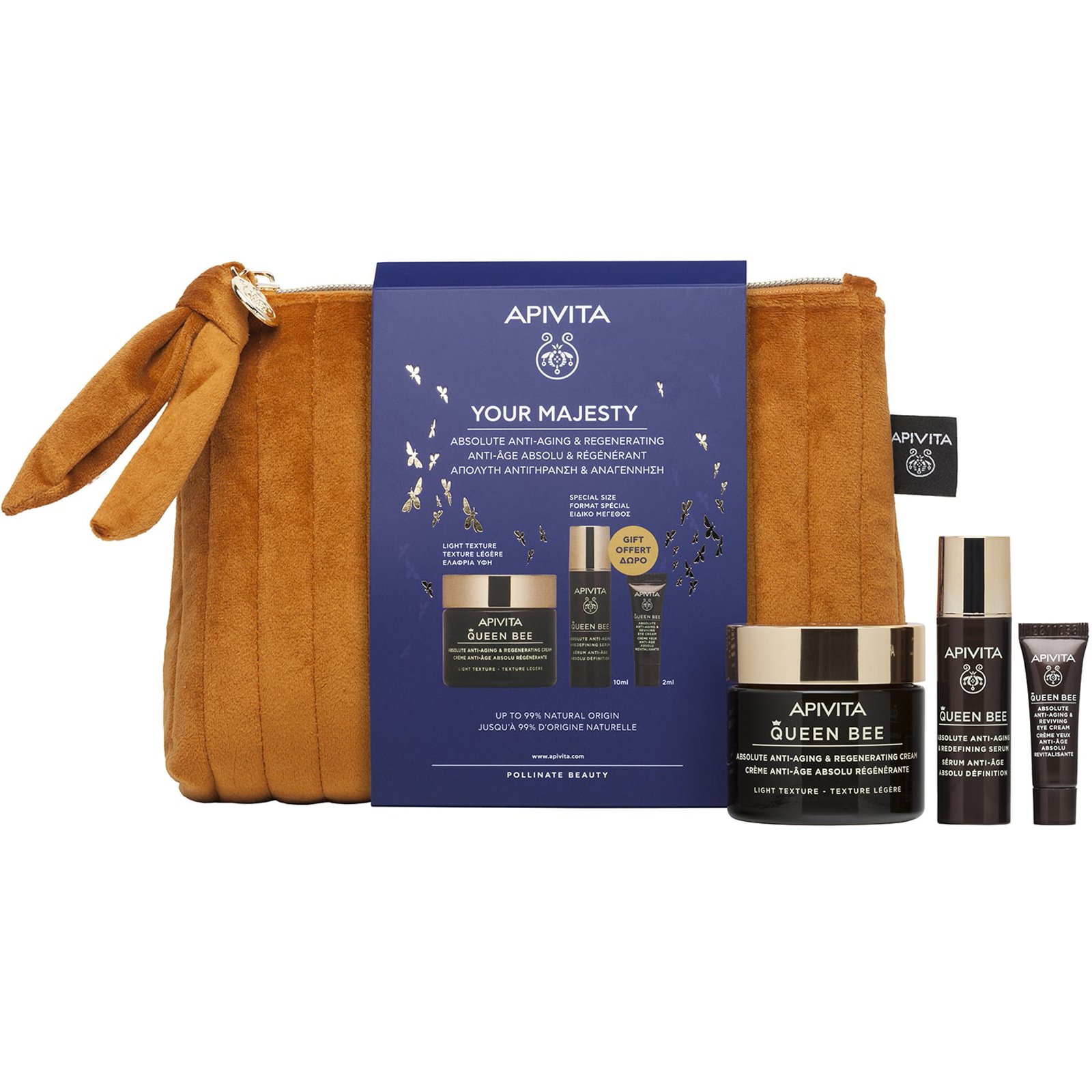 Apivita Πακέτο Προσφοράς Your Majesty Absolute Anti-Aging Regenerating Light Texture Face Cream 50ml & Δώρο Redefining Serum 10ml & Δώρο Reviving Eye Cream 2ml & Νεσεσέρ