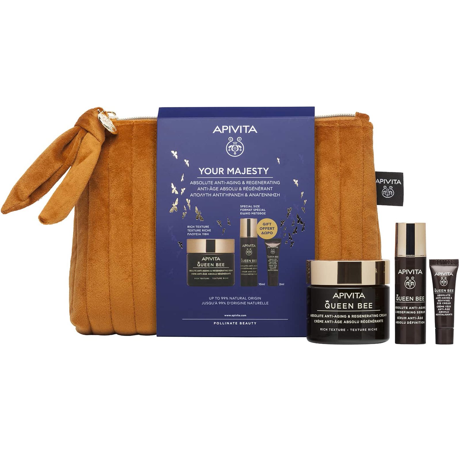 Apivita Πακέτο Προσφοράς Your Majesty Absolute Anti-Aging Regenerating Rich Texture Face Cream 50ml & Δώρο Redefining Serum 10ml & Δώρο Reviving Eye Cream 2ml & Νεσεσέρ