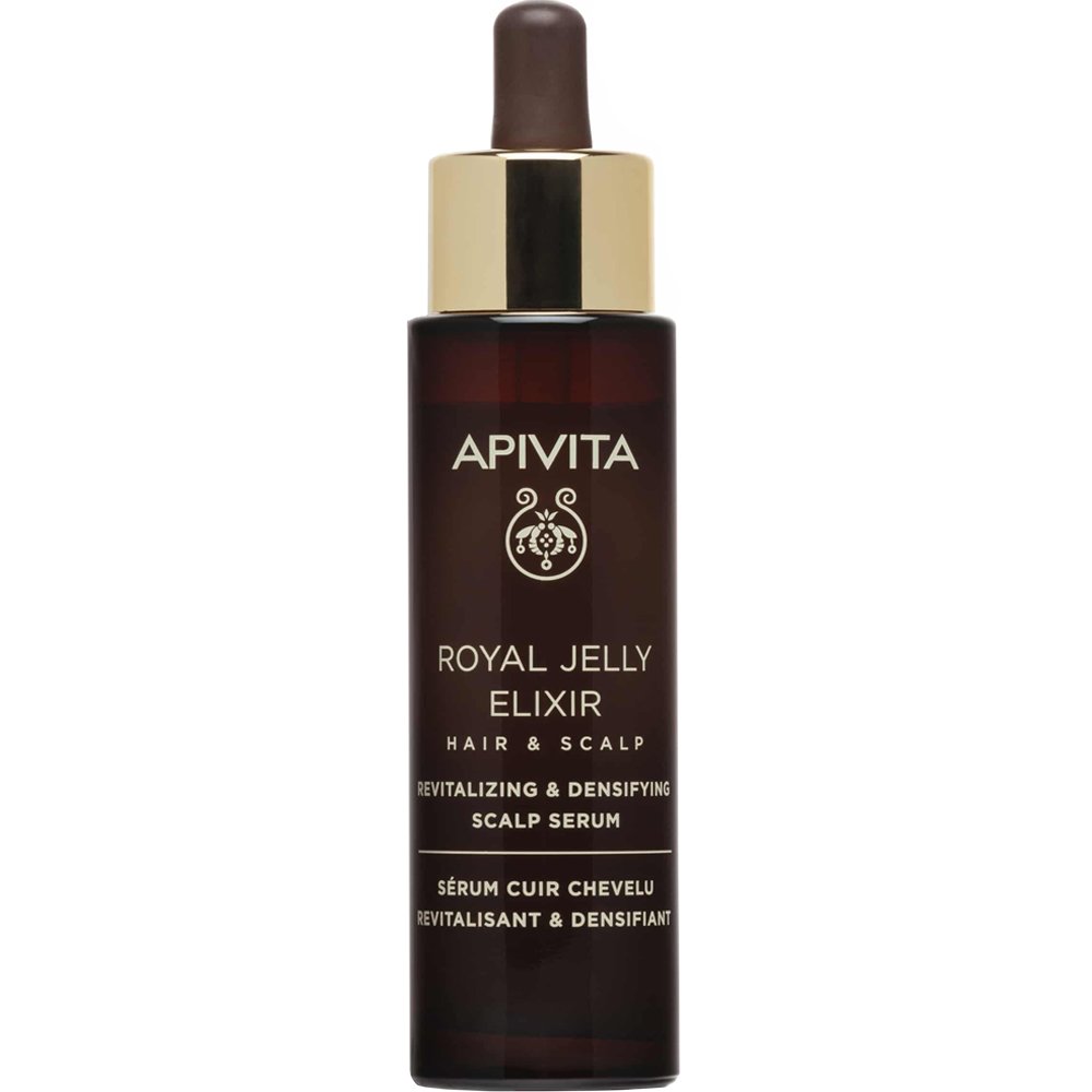 Apivita Apivita Royal Jelly Elixir Hair & Scalp Serum Ορός Τριχωτού Αναζωογόνησης & Πυκνότητας με Βασιλικό Πολτό & Αμινοξέα Μεταξιού που Αυξάνει την Πυκνότητα των Μαλλιών, Αφήνοντάς τα Γεμάτα, Δυνατά & Υγιή 50ml