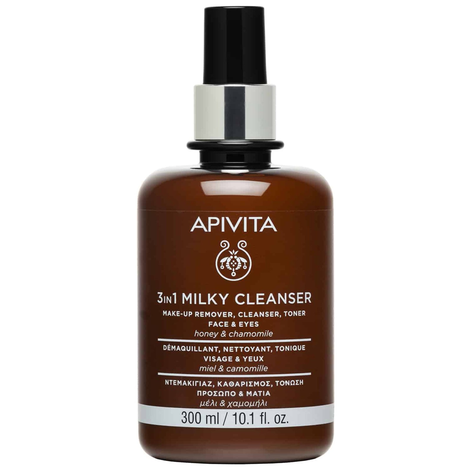 Apivita Apivita 3in1 Milky Cleanser With Honey & Chamomile Ντεμακιγιάζ, Καθαρισμός & Τόνωση για Πρόσωπο & Μάτια με Μέλι & Χαμομήλι 300ml