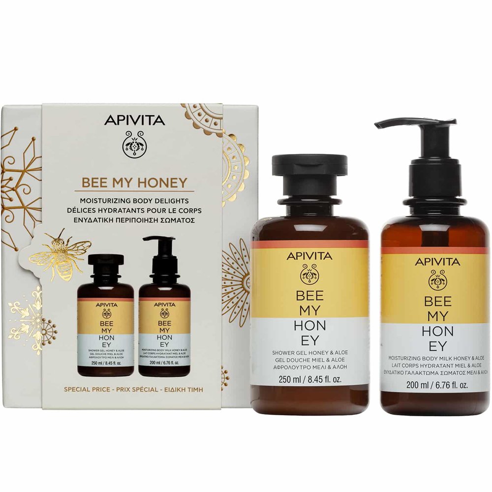 Apivita Promo Bee my Honey Shower Gel with Honey & Aloe 250ml & Moisturizing Body Milk with Honey & Aloe 200ml