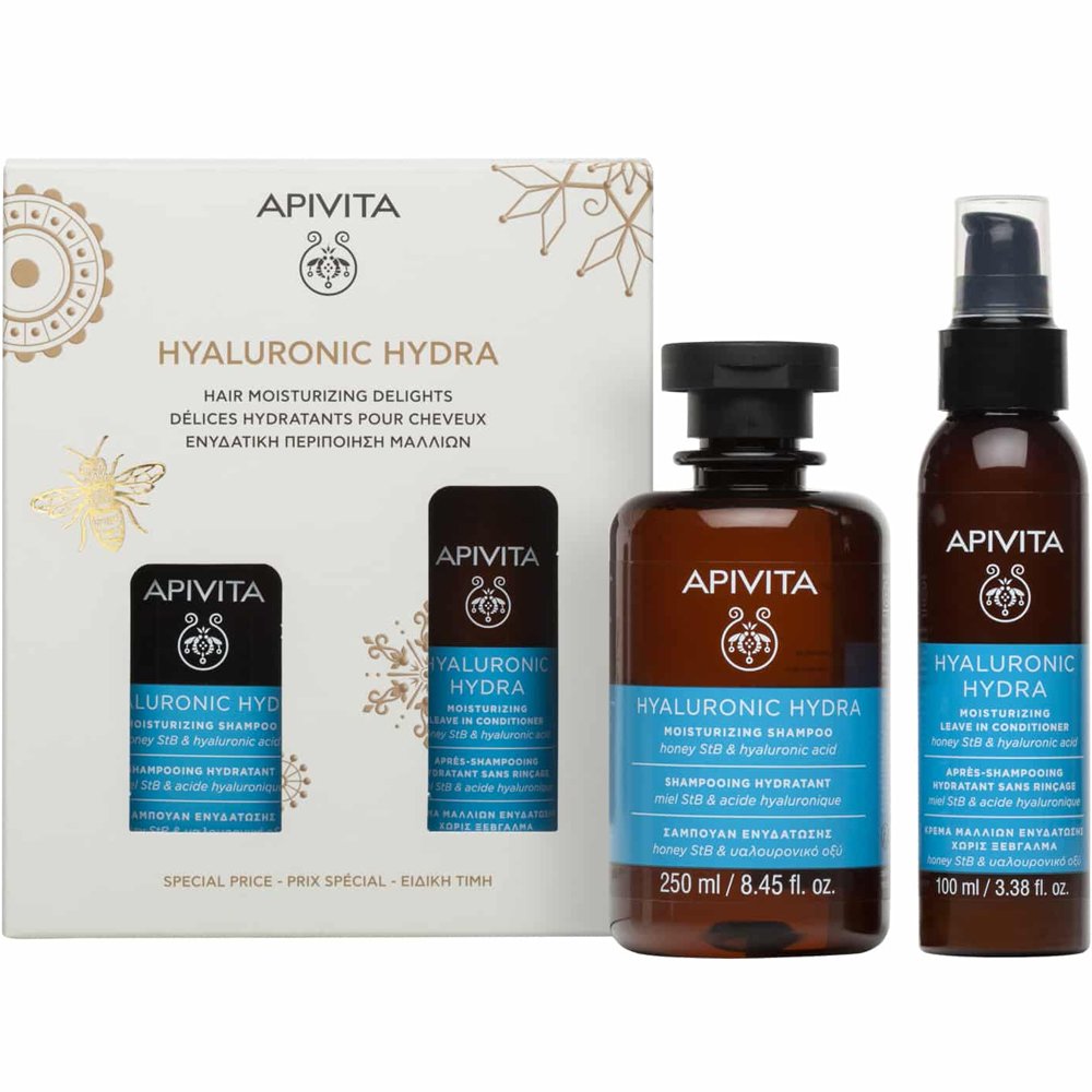 Apivita Apivita Promo Hyaluronic Hydra Moisturizing Shampoo with Hyaluronic Acid & Honey StB 250ml & Leave In Conditioner with Hyaluronic Acid & Honey StB 100ml