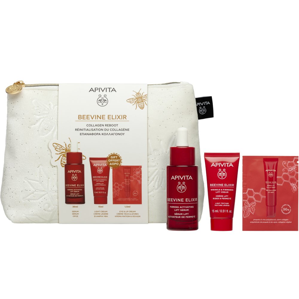 Apivita Apivita Promo Beevine Elixir Firming Activating Lift Serum 30ml & Δώρο Wrinkle & Firmness Lift Cream Light Texture 15ml & Δώρο Wrinkle Lift Eye & Lip Cream 1,5ml & Δώρο Νεσεσέρ 1 Τεμάχιο