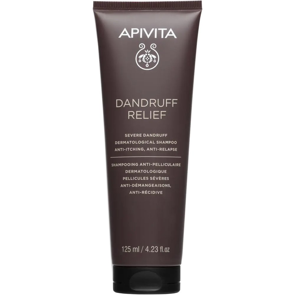 Apivita Severe Dandruff Relief Anti-Itching, Anti-Relapse Dermatological Shampoo Δερματολογικό Σαμπουάν για Έντονη Πιτυρίδα Κατά του Κνησμού & της Επανεμφάνισης με Πρόπολη & Φυτικά AHA 125ml