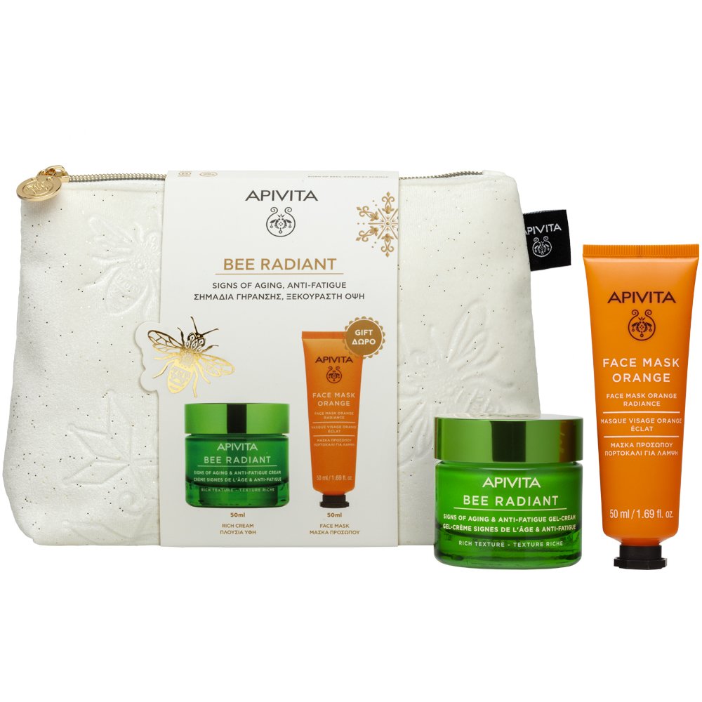 Apivita Promo Bee Radiant Rich Texture Anti-Fatigue Cream 50ml & Δώρο Orange Radiance Face Mask 50ml & & Δώρο Νεσεσέρ 1 Τεμάχιο