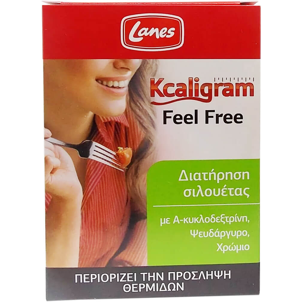 Lanes Kcaligram Feel Free Συμπλήρωμα Διατροφής που Περιορίζει την Πρόσληψη Θερμίδων, για την Διατήρηση της Σιλουέτας 16 Tabs