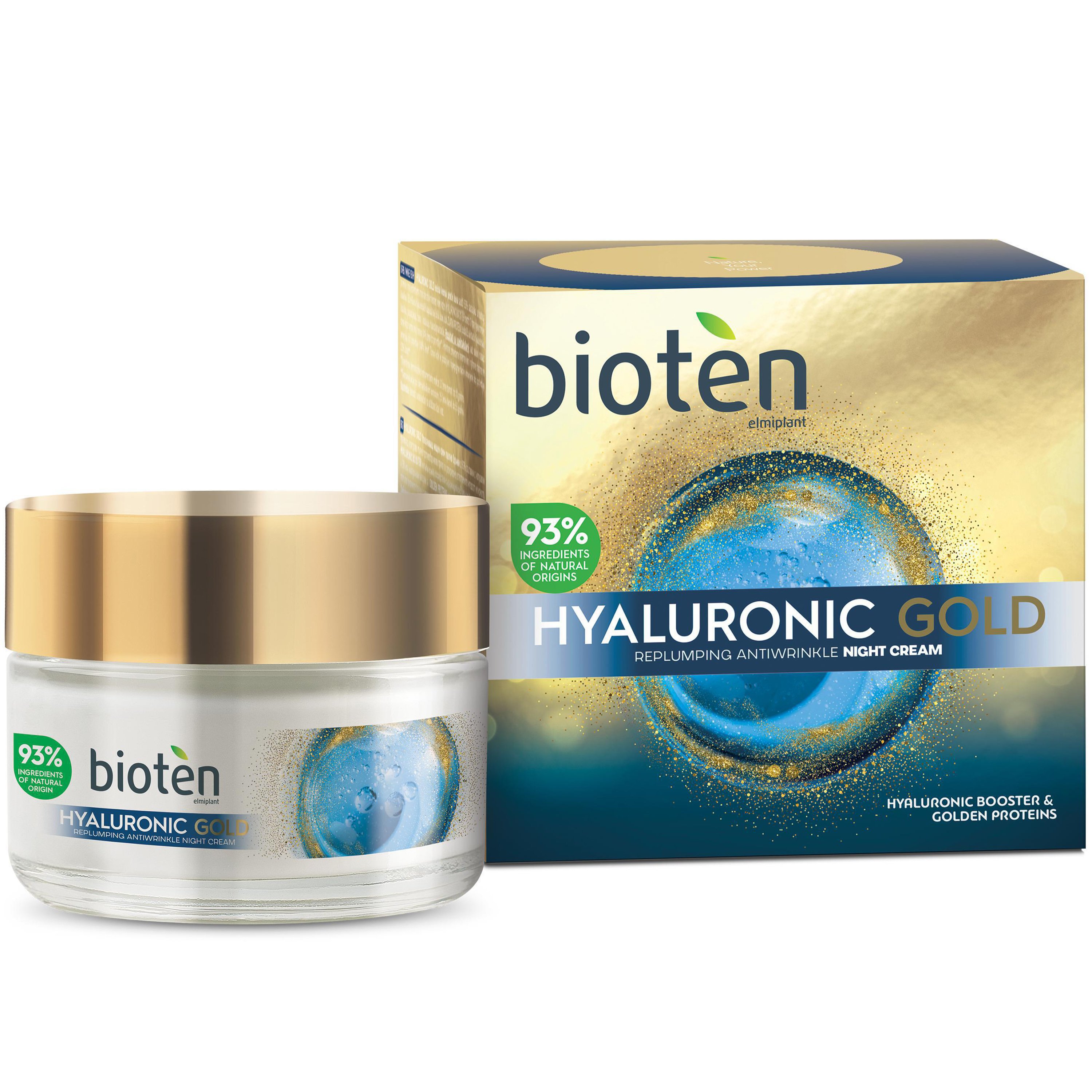 Bioten Bioten Hyaluronic Gold Replumping Antiwrinkle Night Cream Αντιρυτιδική Κρέμα Προσώπου Νυκτός με Υαλουρονικό Οξύ 50ml
