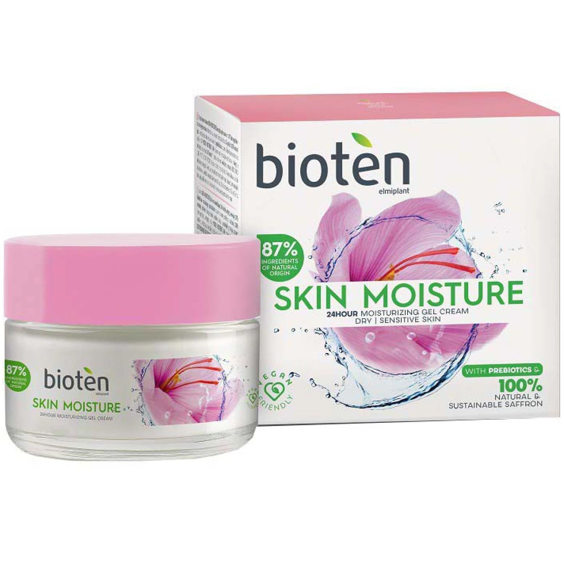 Bioten Skin Moisture Moisturising Gel Cream for Dry & Sensitive Skin Ενυδατική Κρέμα Gel Προσώπου με Σαφράν για Ξηρό & Ευαίσθητο Δέρμα 50ml
