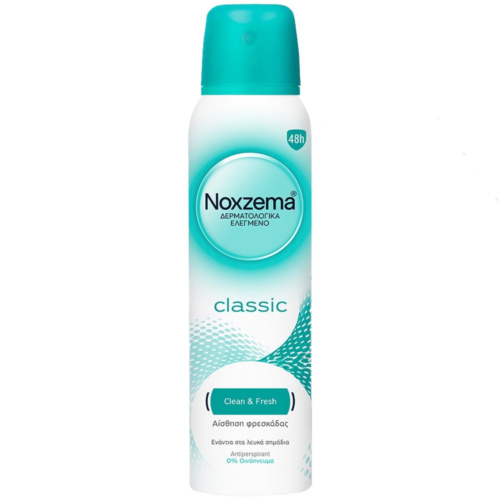 Noxzema Classic Antiperspirant Spray Clean & Fresh 48h Γυναικείο Αντιιδρωτικό, Αποσμητικό Spray για Άρωμα Φρεσκάδας που Διαρκεί 150ml
