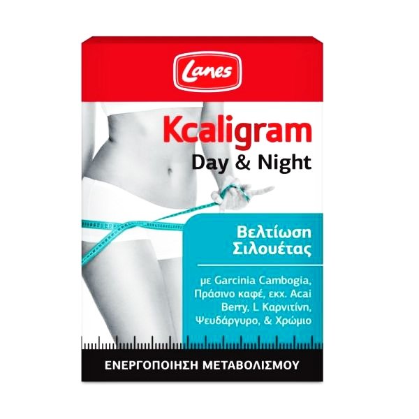 Lanes Kcaligram Day & Night Ενισχυμένο Σύστημα Ημέρας & Νύχτας με Ολοκληρωμένη Δράση για Έλεγχο Βάρους 60tabs