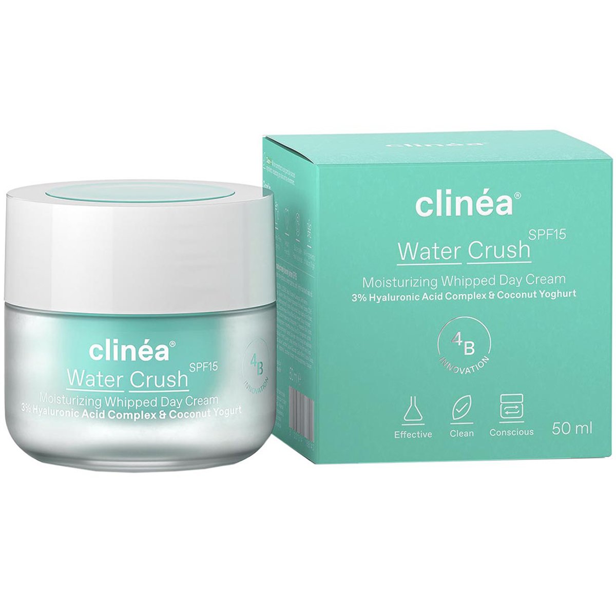 Clinea Water Crush Spf15 Moisturizing Whipped Day Cream Ενυδατική Κρέμα Ημέρας Προσώπου με Αντηλιακό Δείκτη Προστασίας 50ml
