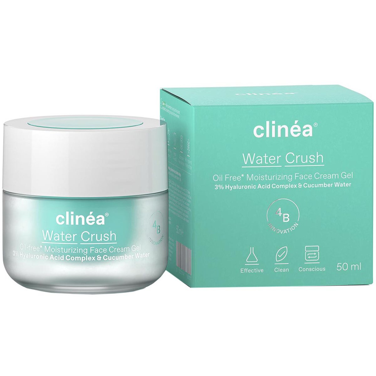 Clinea Water Crush Oil Free Moisturizing Facial Cream Gel Ενυδατική Κρέμα-Gel Προσώπου Ελαφριάς Υφής για Κανονικές, Μεικτές Επιδερμίδες 50ml
