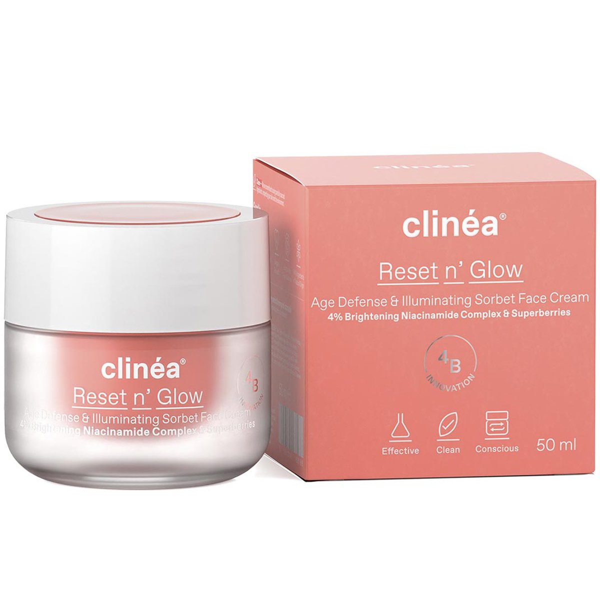 Clinea Clinéa Reset n' Glow Age Defense & Illuminating Sorbet Face Cream,Αντιγηραντική Κρέμα Ημέρας Προσώπου για Επαναφορά της Λάμψης 50ml