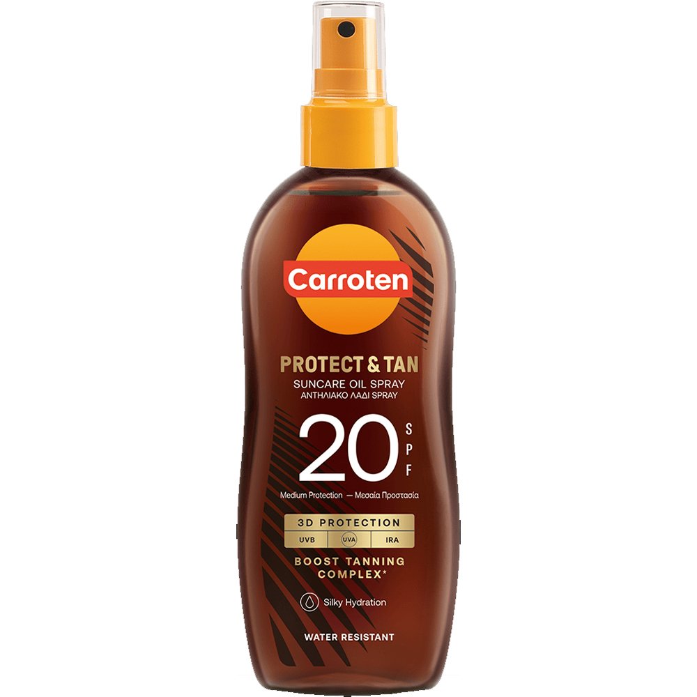 Carroten Carroten Protect & Tan Spf20 Suncare Oil Spray Αντηλιακό Λάδι Spray Μεσαίας Προστασίας & Μαυρίσματος 150ml