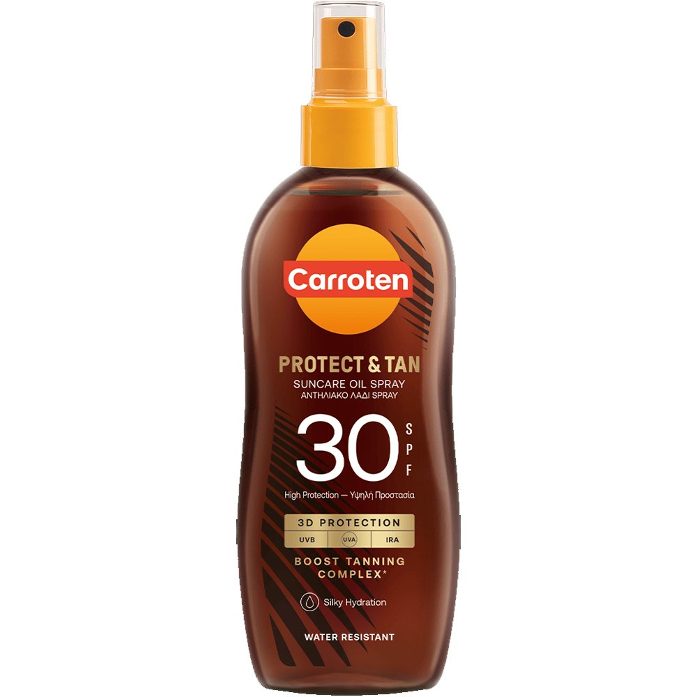 Carroten Protect & Tan Spf30 Suncare Oil Spray Αντηλιακό Λάδι Spray Υψηλής Προστασίας & Μαυρίσματος 150ml