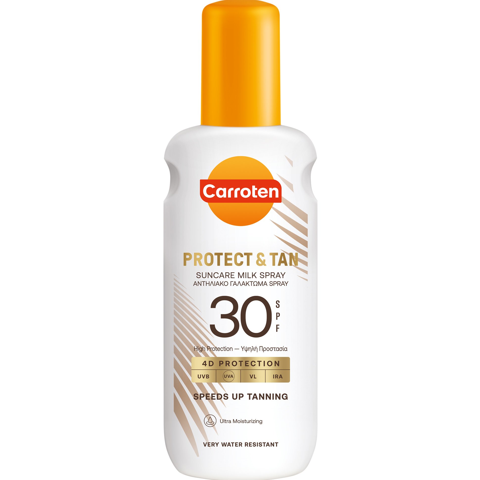 Carroten Carroten Protect & Tan Suncare Milk Spray Spf30 Αντηλιακό Γαλάκτωμα Σώματος Υψηλής Προστασίας που Επιταχύνει το Μαύρισμα 200ml