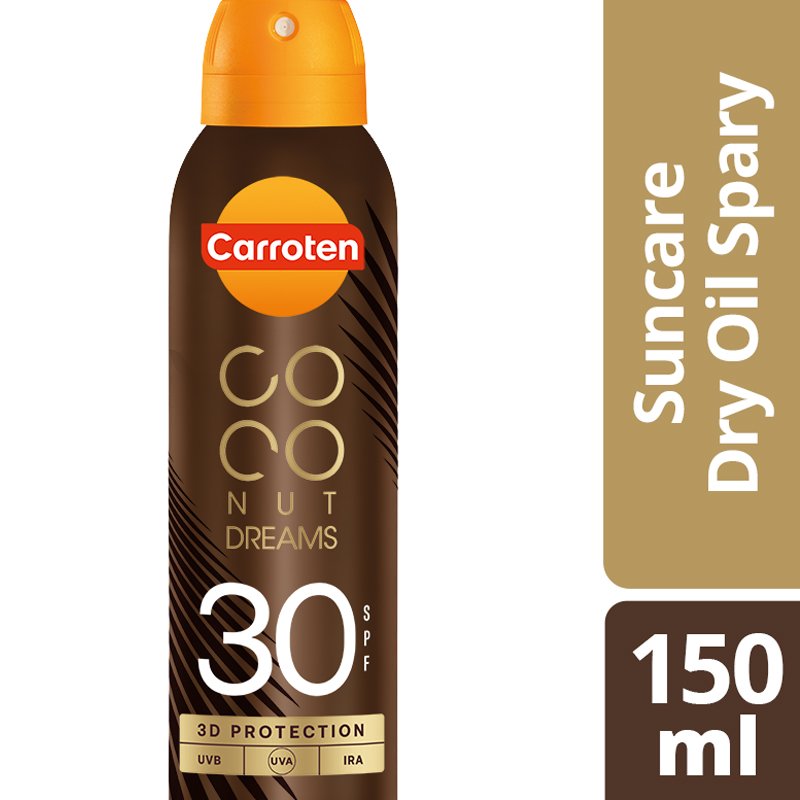 Carroten Carroten Coconut Dreams Suncare Dry Oil Spray Spf30 Αντηλιακό Ξηρό Λάδι Υψηλής Προστασίας σε Μορφή Spray Πολύ Ανθεκτικό στο Νερό & την Άμμο με Αόρατο Τελείωμα με Άρωμα Καρύδα 150ml