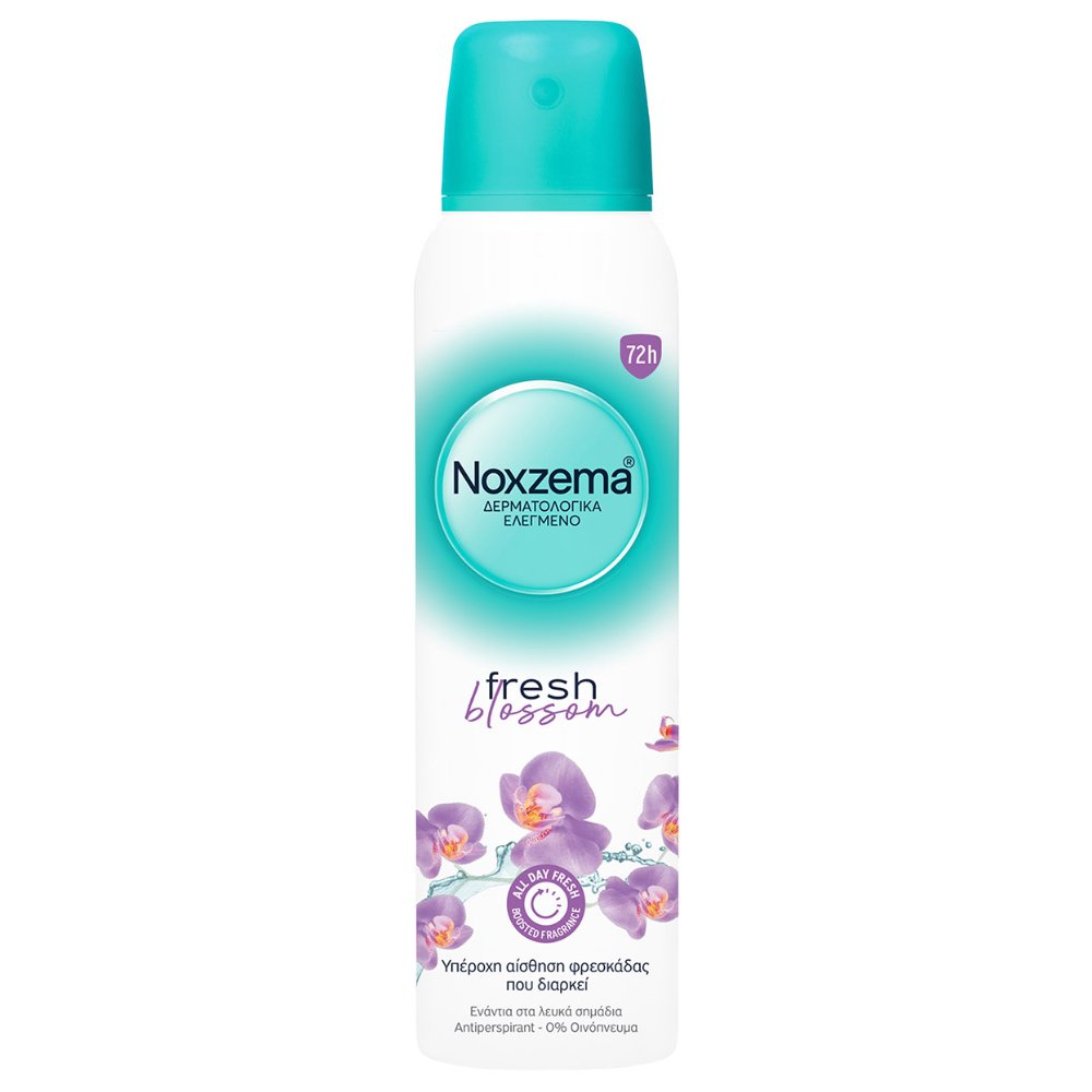 Noxzema Noxzema Fresh Blossom Antiperspirant Spray Γυναικείο Αποσμητικό Σπρέι με Άρωμα Λουλουδιών για 72ωρη Προστασία Από τον Ιδρώτα και την Κακοσμία 150ml