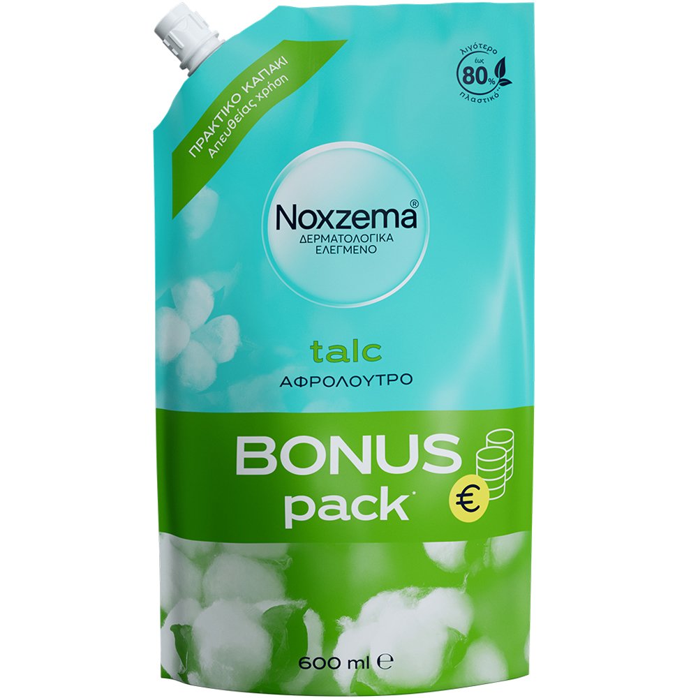 Noxzema Talc Pampering Shower Gel Refill Ενυδατικό Αφρόλουτρο με Εκχύλισμα Βαμβακιού για Αίσθηση Περιποίησης & Ελαστικότητας της Επιδερμίδα Refill 600ml