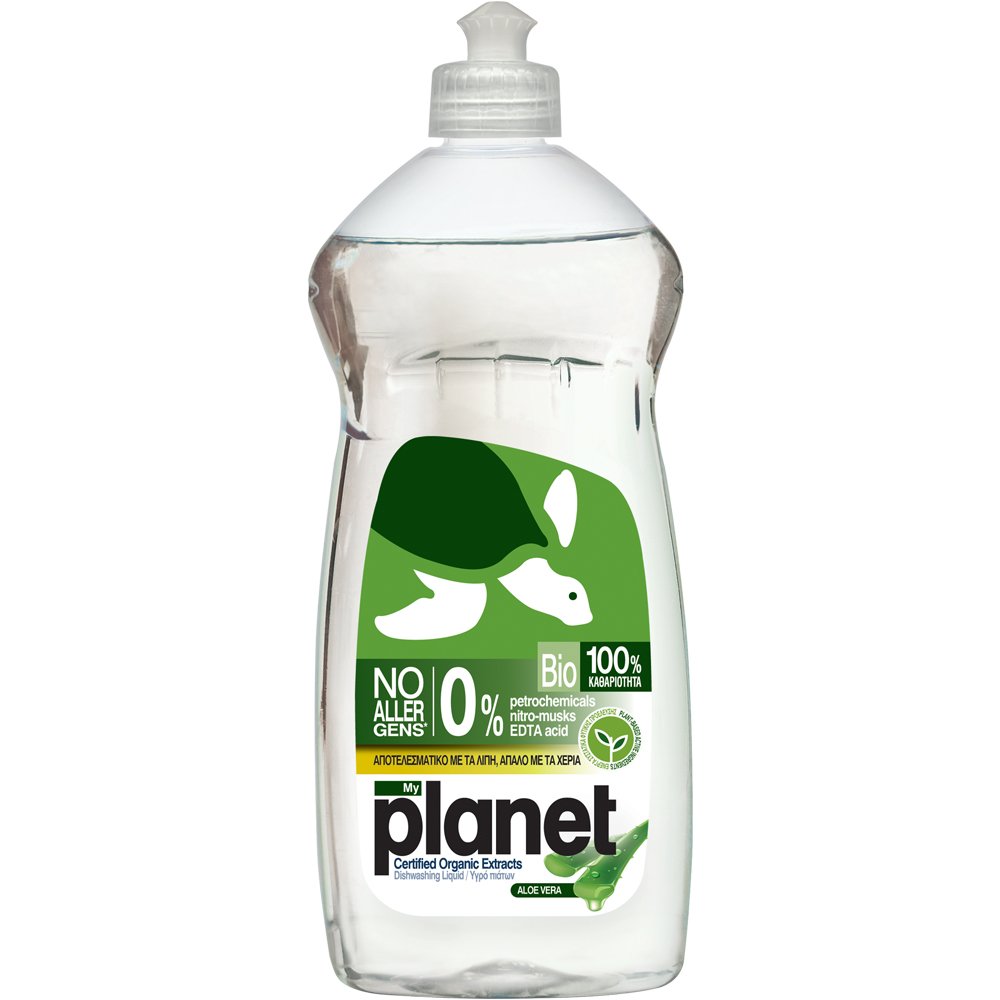 MyPlanet MyPlanet Bio Aloe Vera Dishwashing Liquid Υγρό Πιάτων με Βιολογικό Εκχύλισμα Aloe Vera Αποτελεσματικό με τα Λίπη, Απαλό με τα Χέρια 625ml