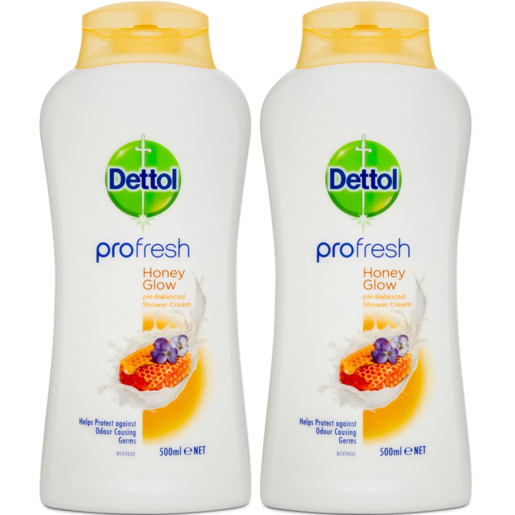 Dettol Profresh Honey Glow Απαλό Κρεμοντούς Ουδέτερο Ph,Προστασία Ενάντια στα Βακτηρίδια που Προκαλούν Κακοσμία 2x500ml 1+1 Δώρο