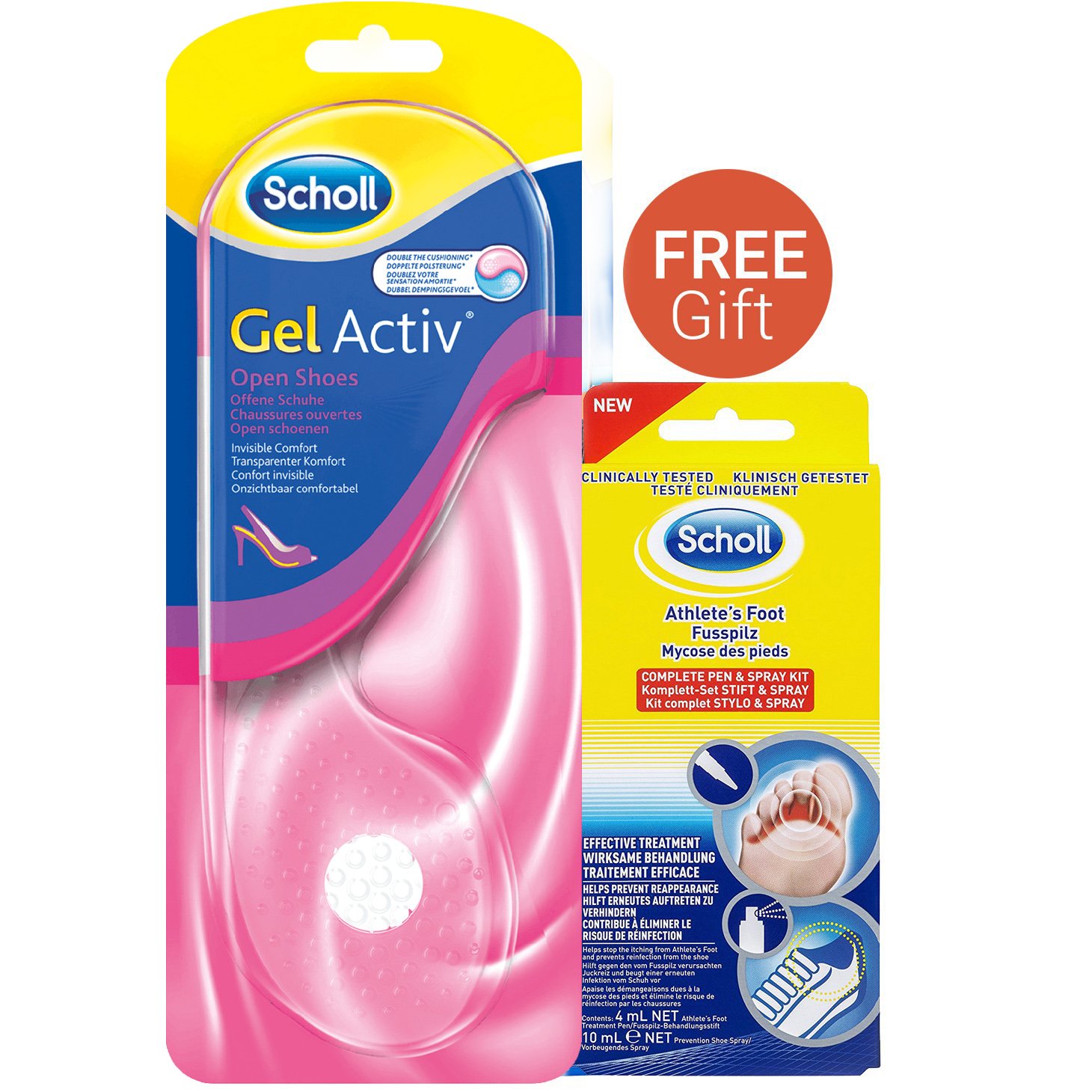 Dr. Scholl Gelactiv Open Shoes Αόρατη Άνεση στα Ανοιχτά Παπούτσια & Δώρο Foot Fungal Kit Σετ Αντιμετώπισης Μυκήτων των Ποδιών