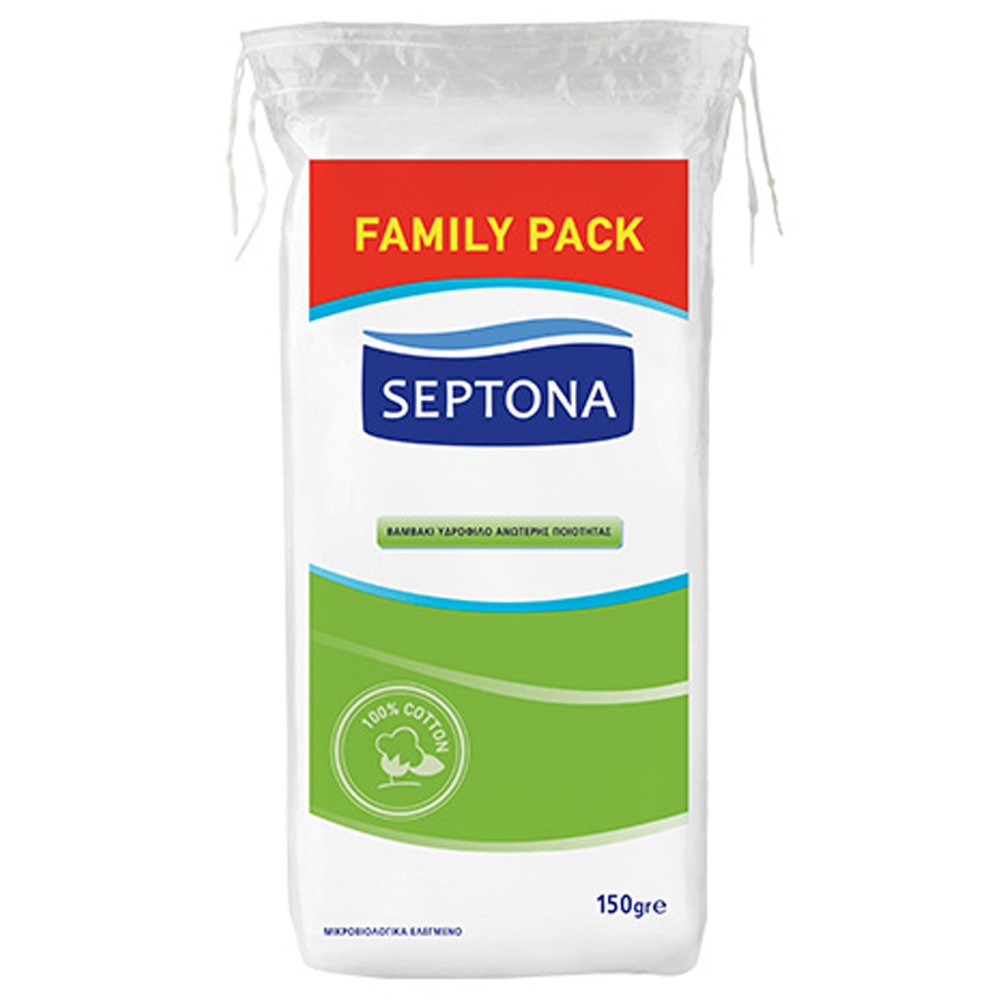 Septona Septona Family Pack Superior Quality Cotton Wool Pleat Υδρόφιλο Βαμβάκι Ανώτερης Ποιότητας 150g