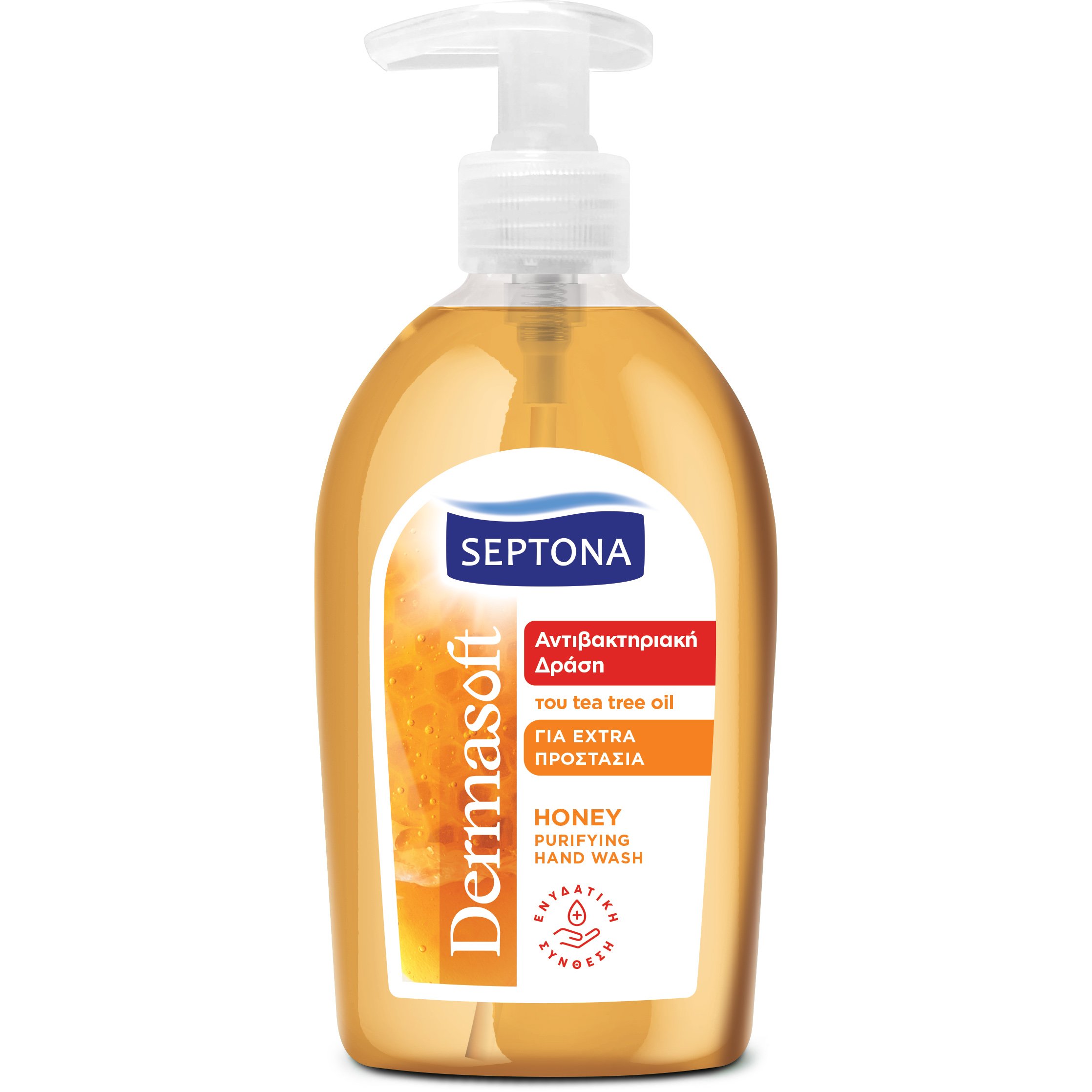 Septona Dermasoft Purifying Hand Wash with Honey Υγρό Αντιβακτηριακό Σαπούνι Χεριών με Μέλι 600ml