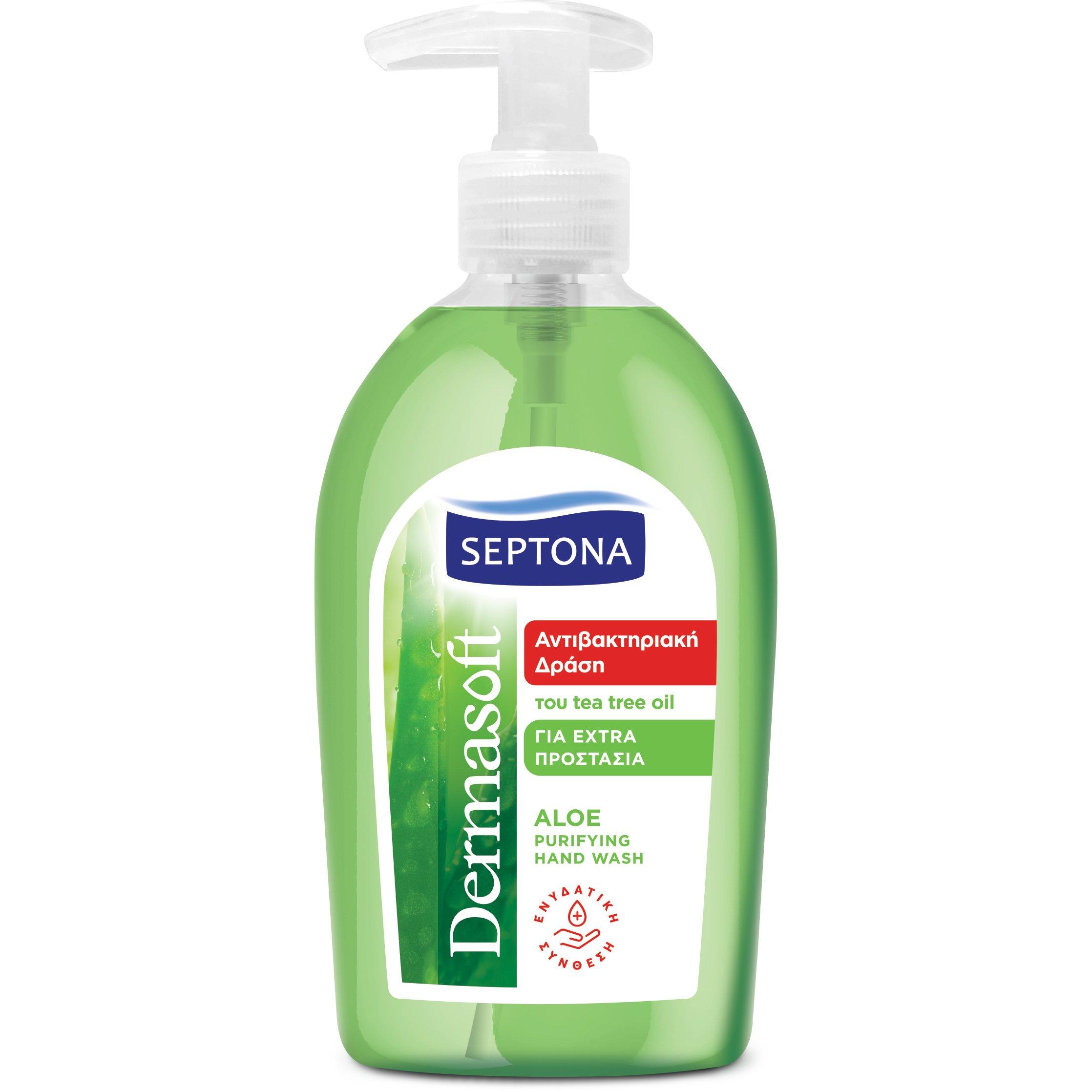 Septona Dermasoft Purifying Hand Wash with Aloe Ύγρο Αντιβακτηριακό Σαπούνι Χεριών με Αλόη 600ml