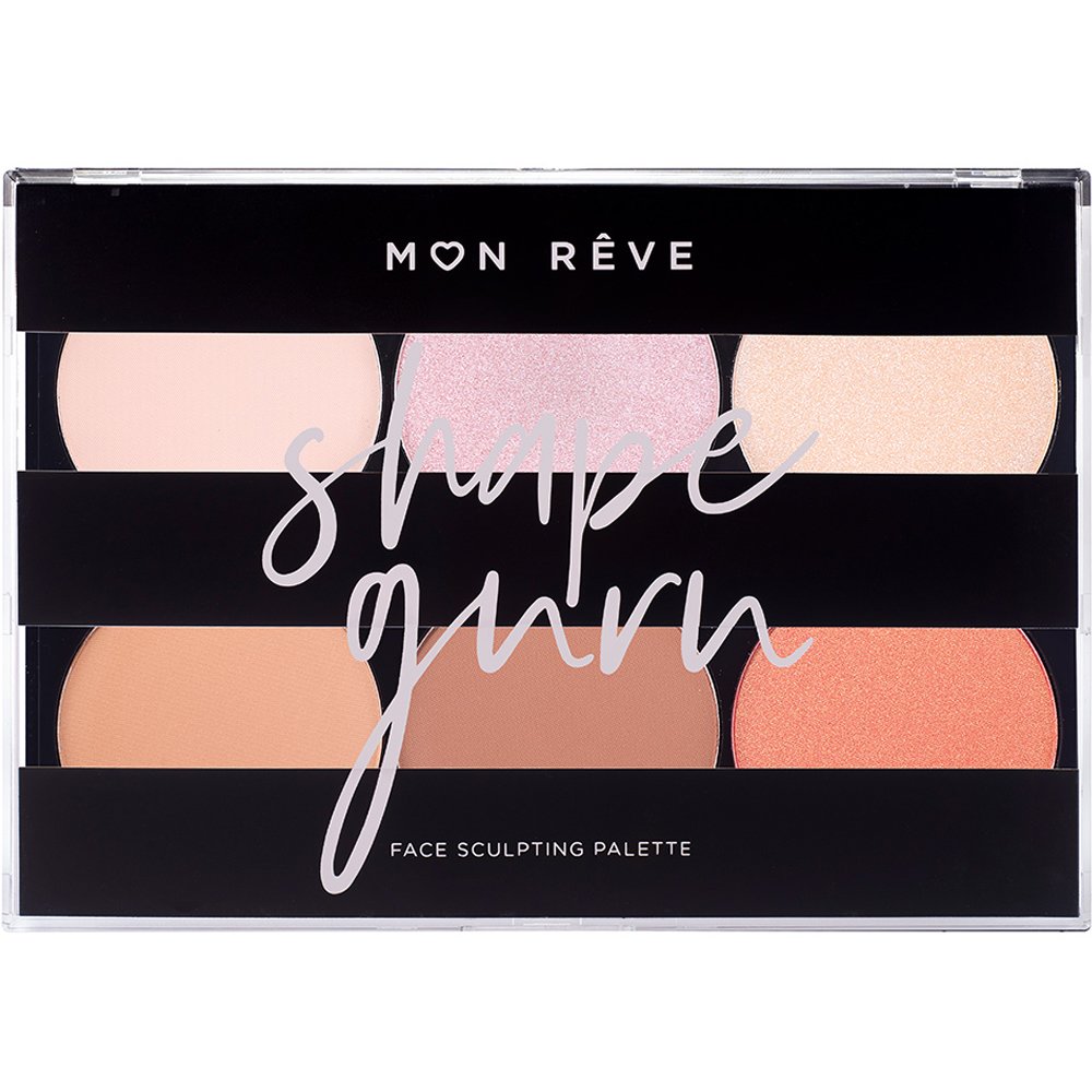 Mon Reve Mon Reve Shape Guru Face Sculpting Palette Παλέτα Σμίλευσης Προσώπου με Highlighter, Contour & Blush 1 Τεμάχιο - 01 Light