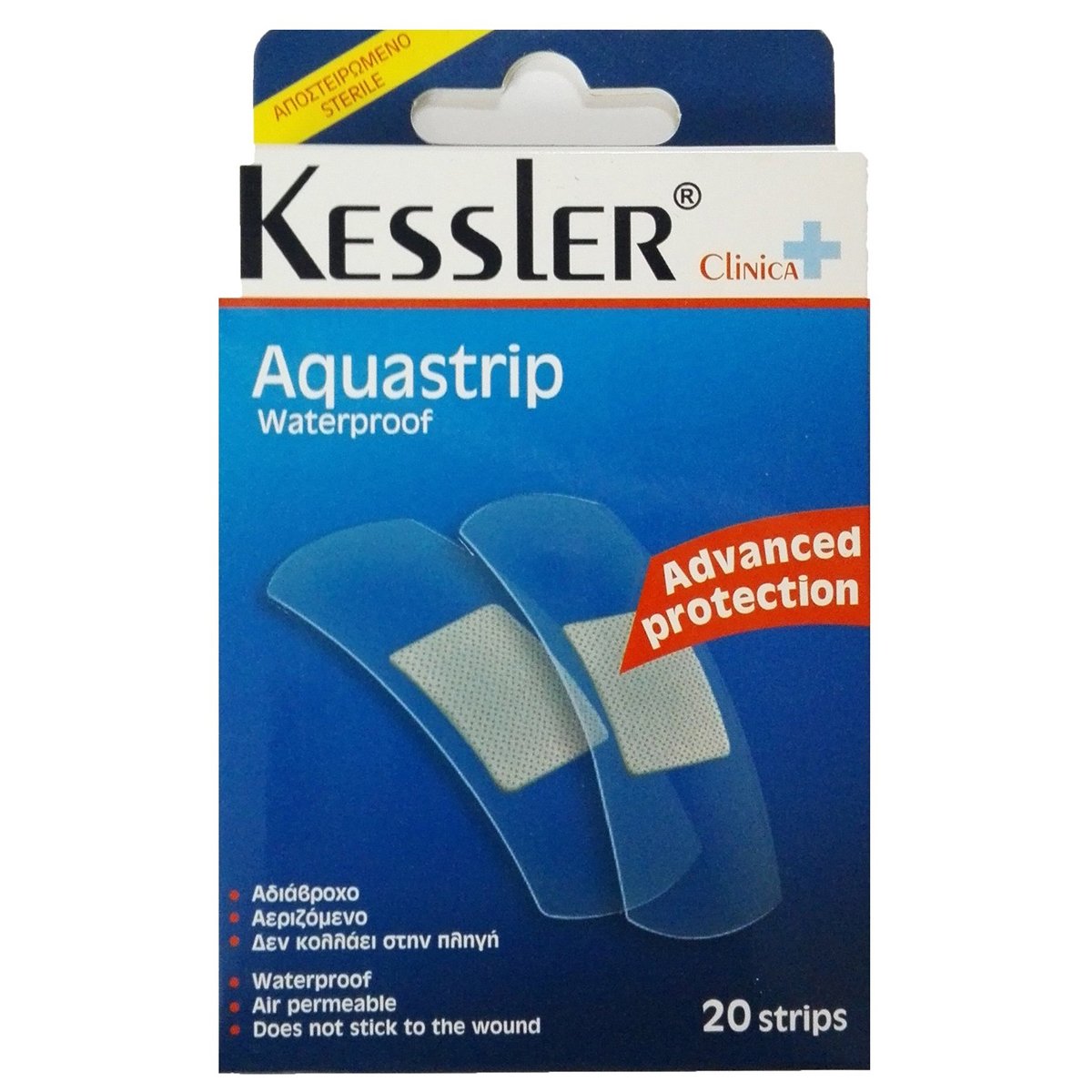 Kessler Kessler Aquastrip Waterproof Strips Αποστειρωμένα, Αδιάβροχα Αυτοκόλλητα Επιθέματα 20 Τεμάχια