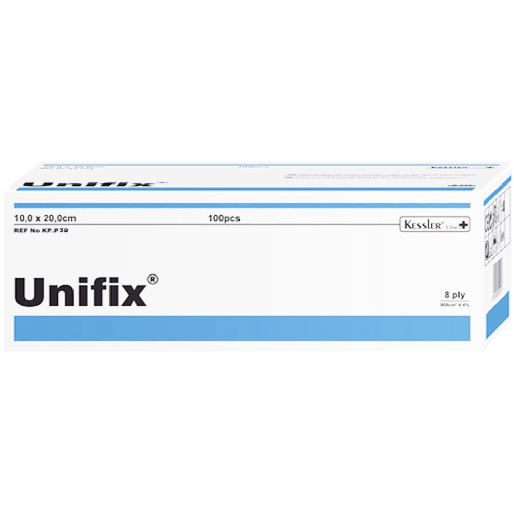 Kessler Unifix Non Sterilized Extra Soft Gauze Μη Αποστειρωμένα Μαλακά Επιθέματα Γάζας 8 Στρώσεων 100 Τεμάχια - 10x20cm 8ply