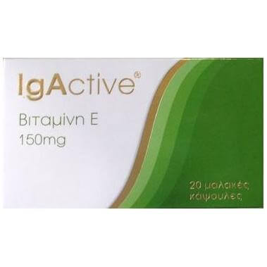Igactive Vitamin E Συμπλήρωμα Διατροφής με Βιταμίνη E 150mg 20 μαλακές κάψουλες