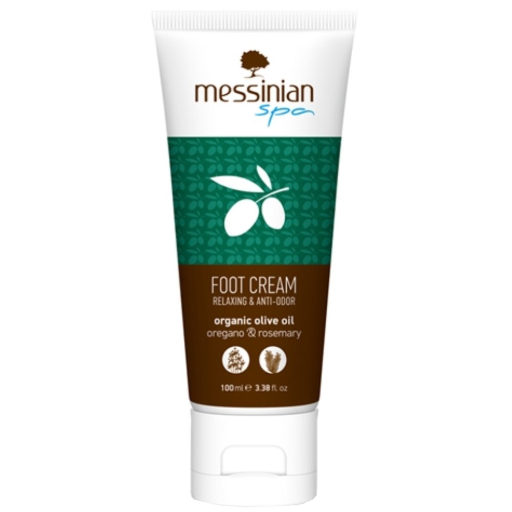 Messinian Spa Messinian Spa Relaxing & Anti-Odor Organic Olive Oil Oregano & Rosemary Foot Cream  Ενυδατική Κρέμα Ποδιών για Σκασμένα Πέλματα & Φτέρνες με Άρωμα Ρίγανης & Δενδρολίβανου 100ml