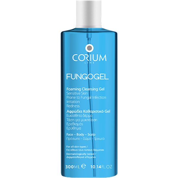 Corium Line Corium Line Fungogel Foaming Cleansing Gel Αφρώδες Καθαριστικό Τζελ για Ευαίσθητο Δέρμα με Τάση για Μυκητίαση 300ml