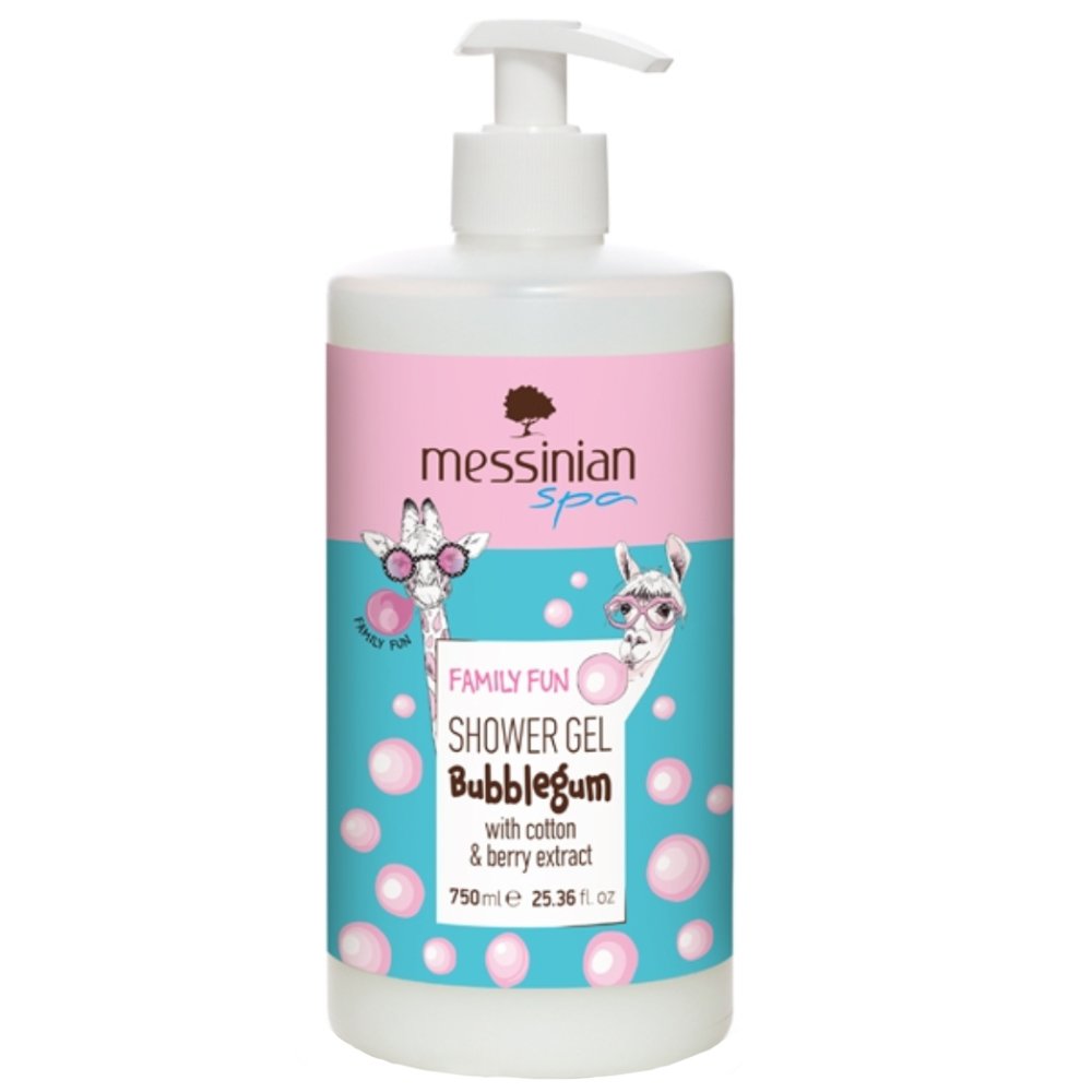 Messinian Spa Bubblegum With Cotton & Berry Extract Shower Gel Ενυδατικό Αφρόλουτρο με Άρωμα Τσιχλόφουσκας, με Αντλία 750ml