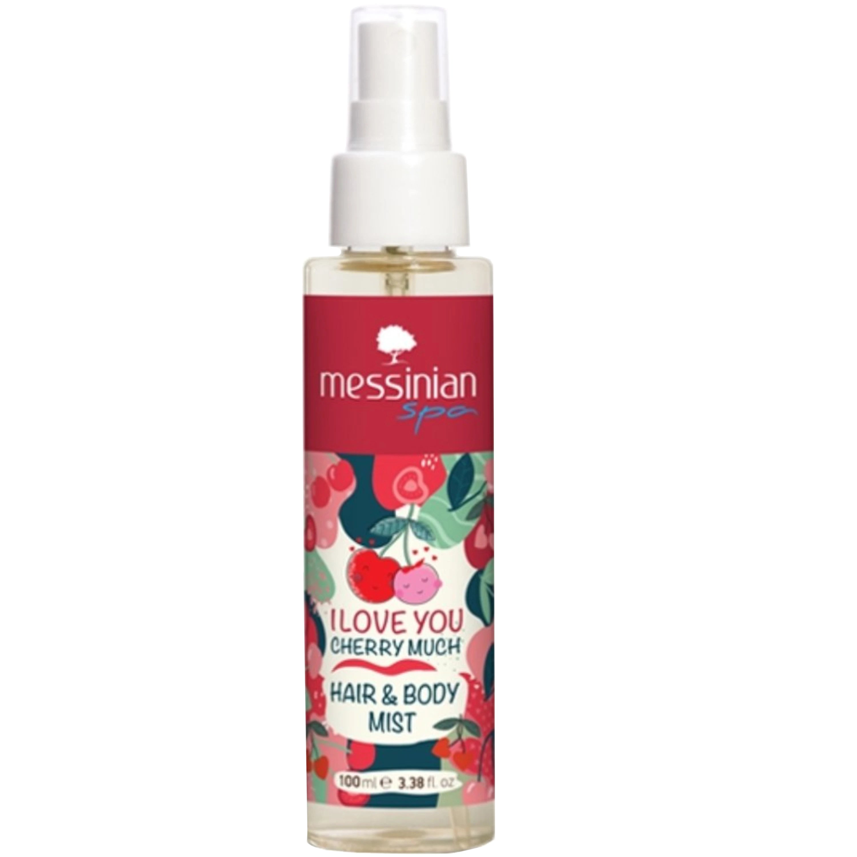 Messinian Spa Messinian Spa I Love You Cherry Much Hair & Body Mist Ενυδατικό Mist Μαλλιών & Σώματος με Ακαταμάχητο Φρουτώδες Άρωμα 100ml