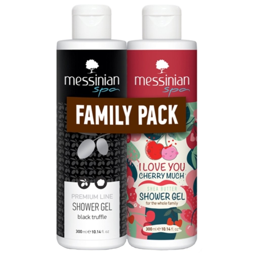 Messinian Spa Promo Premium Line Black Truffle Shower Gel 300ml & I love You Cherry Much Shea Butter Shower Gel 300ml