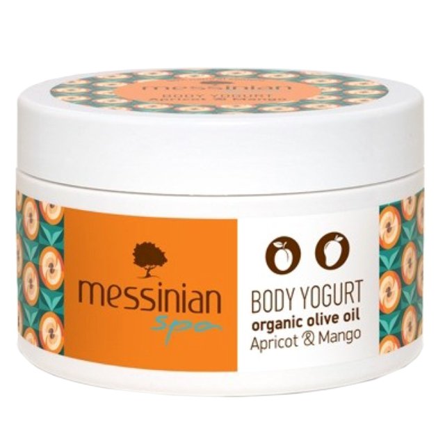 Messinian Spa Organic Olive & Apricot & Mango Body Yogurt Ενυδατική Κρέμα Σώματος με Απολαυστικό Εξωτικό, Φρουτώδες Άρωμα με Βιολογικό Ελαιόλαδο 250ml
