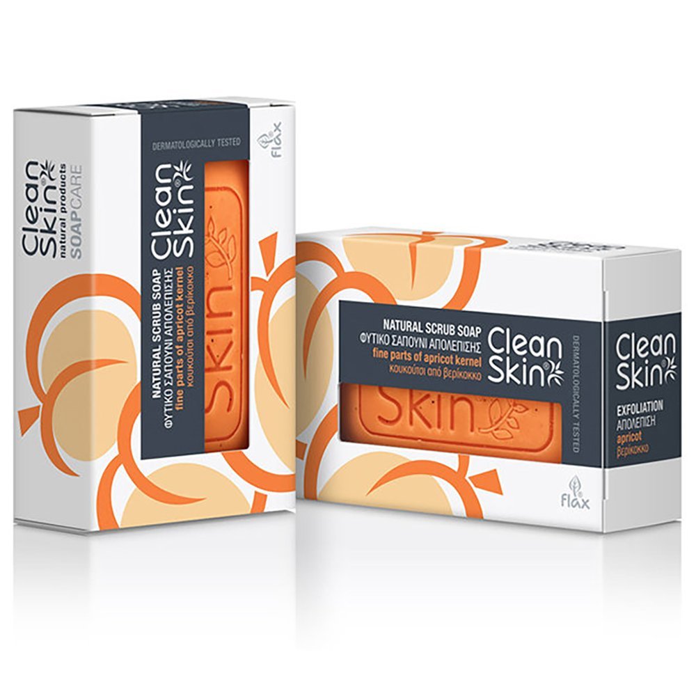 CleanSkin Promo Natural Scrub Soap Φυτικό Σαπούνι Σώματος για Απολέπιση με Κουκούτσι Από Βερίκοκο 100gr -40%
