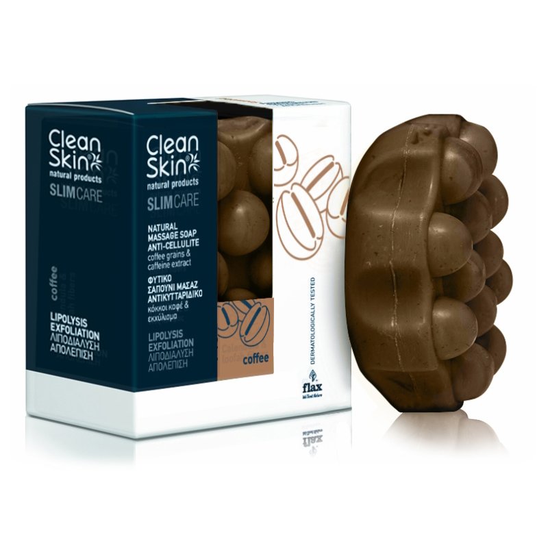 CleanSkin Slimming & Anti-Cellulite Natural Massage Soap Coffe Φυτικό Σαπούνι Μασάζ για Λιποδιάλυση & Απολέπιση με Κόκκους & Εκχύλισμα Καφέ 100g Promo -40%