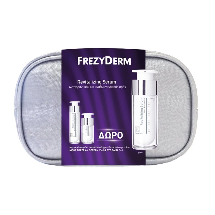 Frezyderm Πακέτο Προσφοράς Revitalizing Serum Ορός Αντιγήρανσης 30ml & Δώρο Night Force A+E Cream 10ml, Eye Balm 5ml, Νεσεσέρ