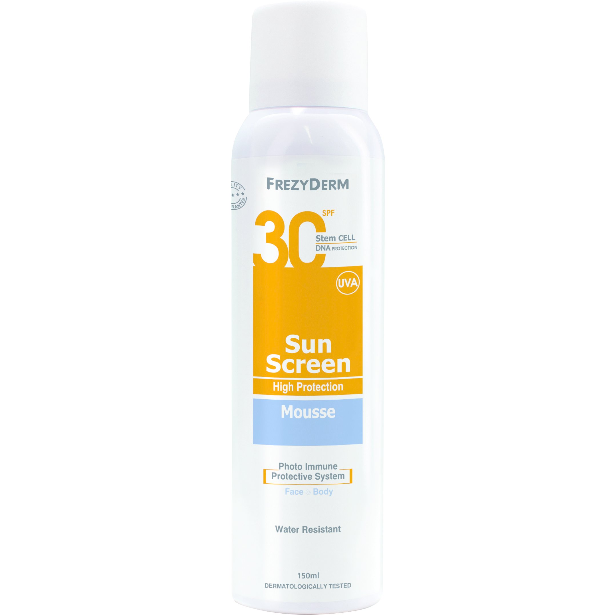Frezyderm Sun Screen Mousse Spf30 Υψηλή Αντηλιακή Προστασία Προσώπου Σώματος σε Μορφή Αφρού 150ml